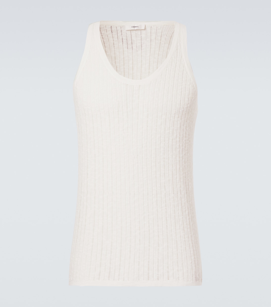 Tank top Pointelle in cotone e lino | Commas