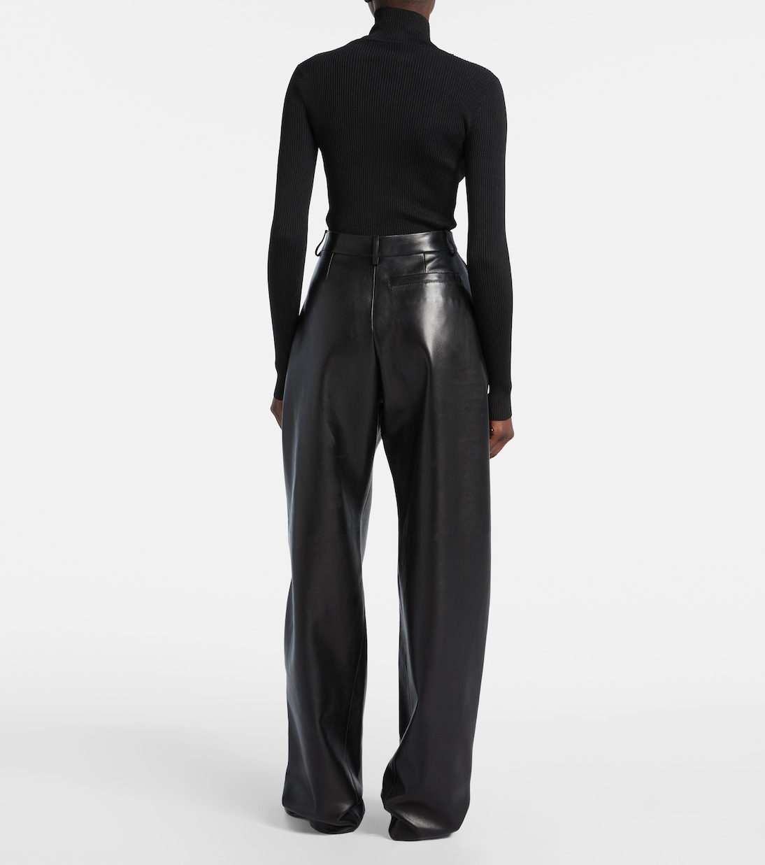 High-rise leather barrel-leg pants  | Givenchy