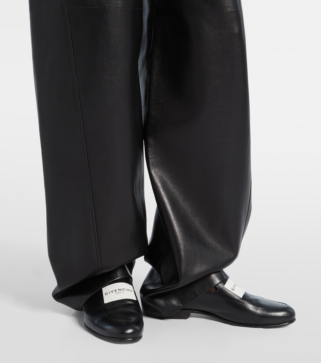 High-rise leather barrel-leg pants  | Givenchy