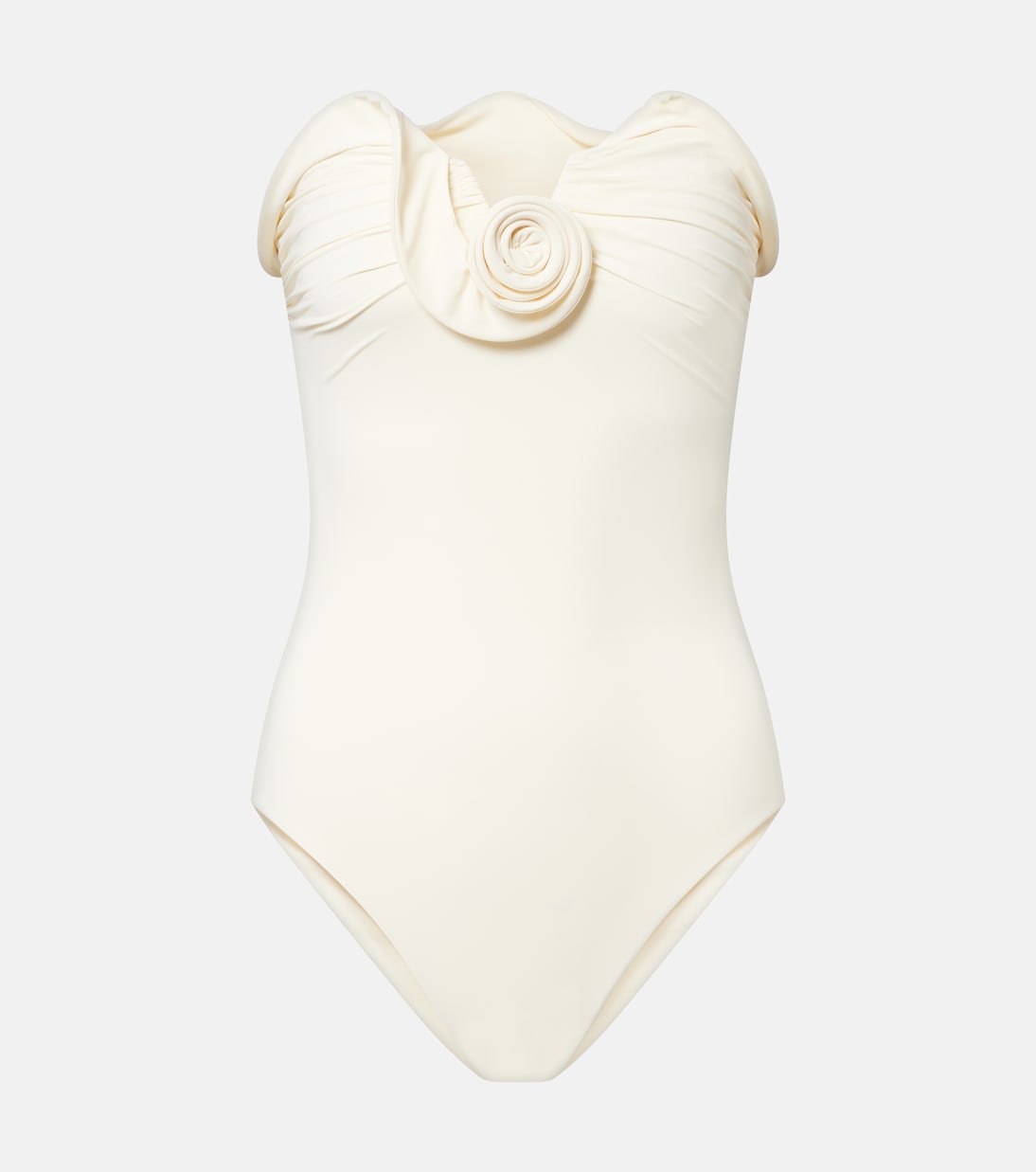 Floral-appliqué strapless swimsuit | Magda Butrym
