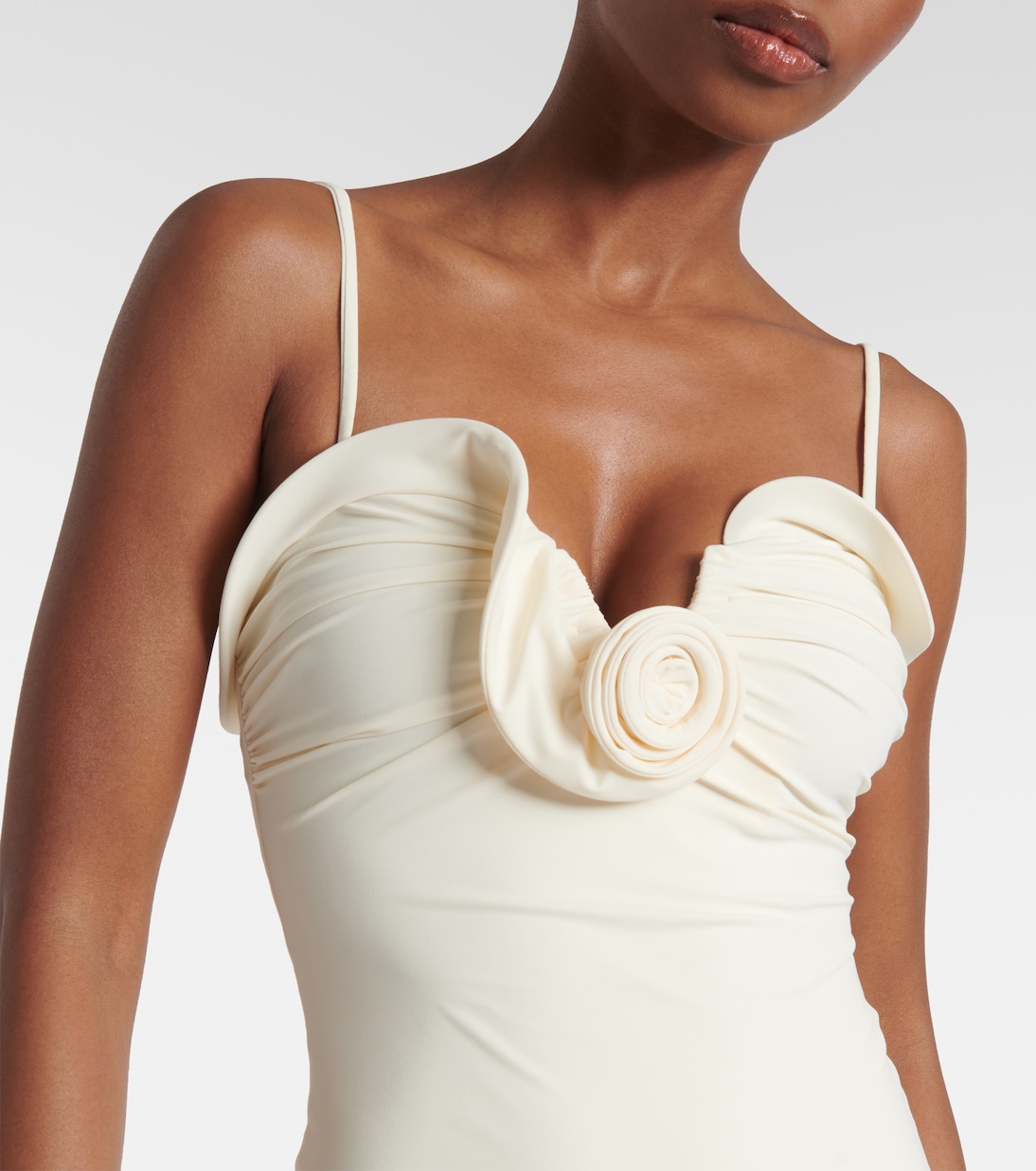 Floral-appliqué strapless swimsuit | Magda Butrym