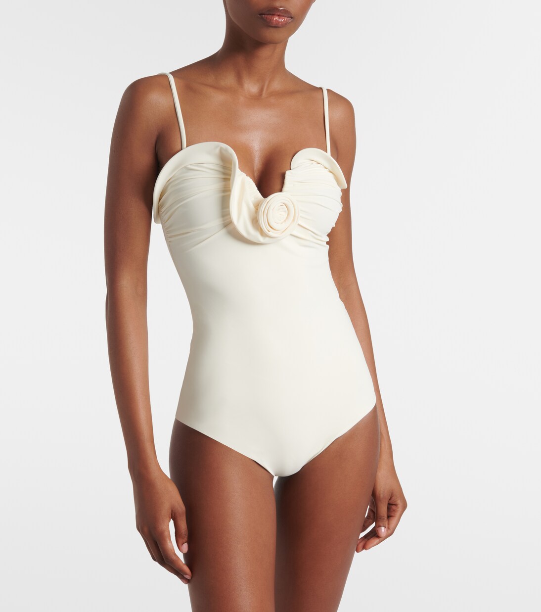 Floral-appliqué strapless swimsuit | Magda Butrym