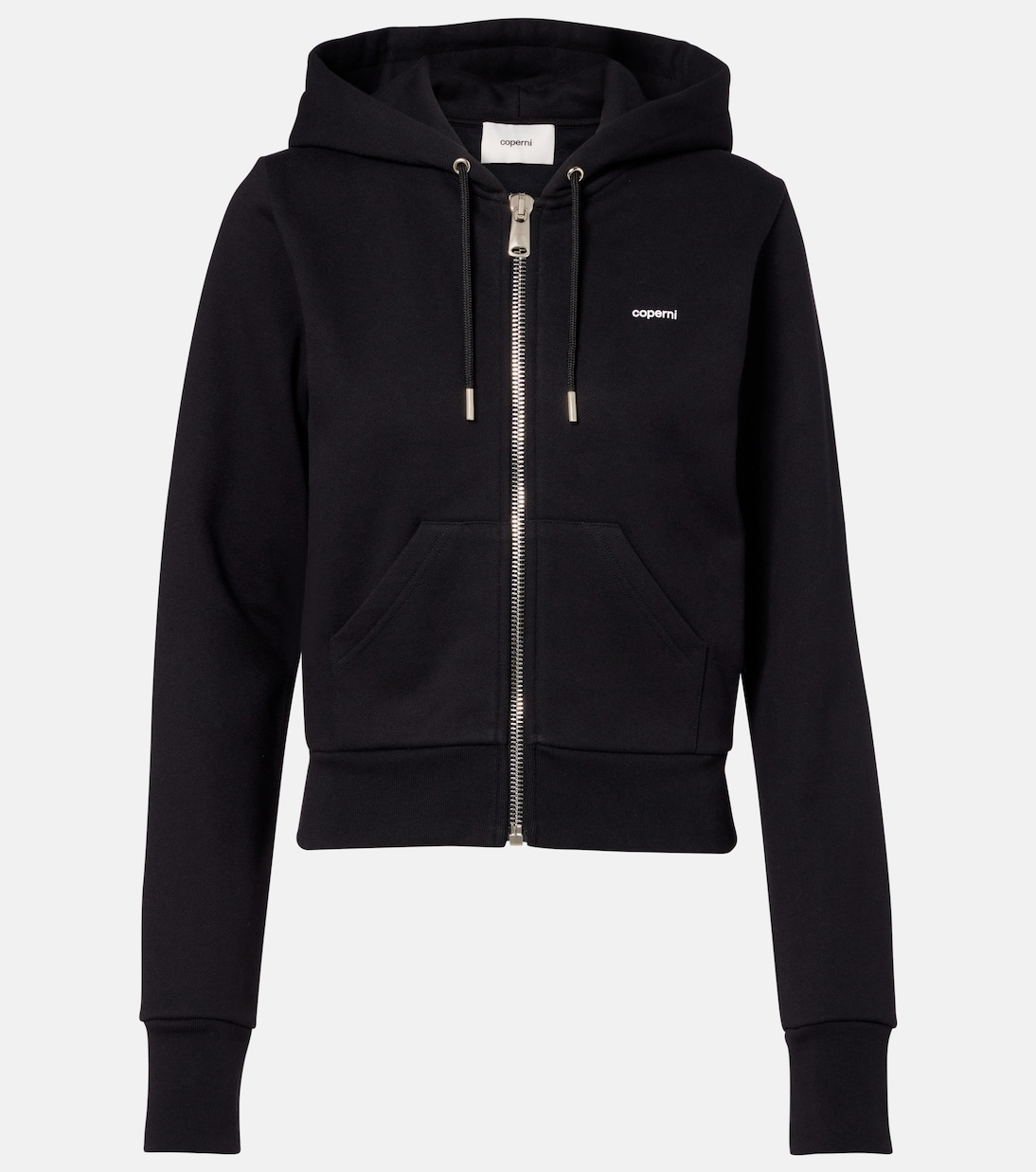Felpa con cappuccio e zip in jersey di misto cotone | Coperni