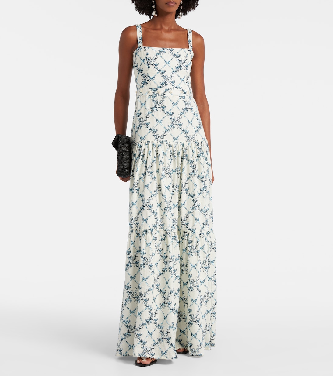 Lima Gloriosa floral linen maxi dress | Agua by Agua Bendita
