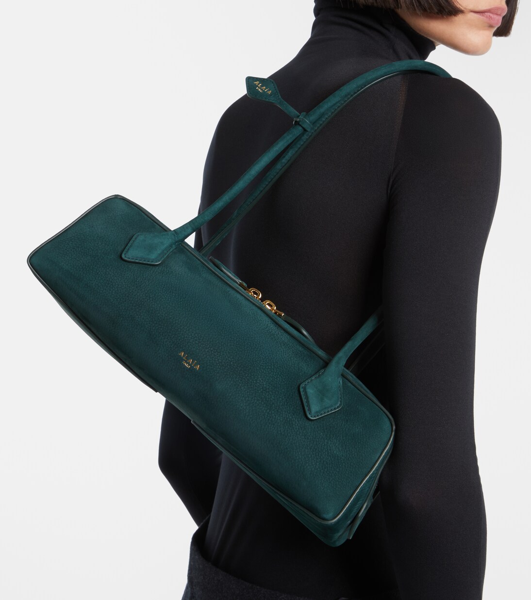 Le Teckel Medium suede shoulder bag | Alaïa