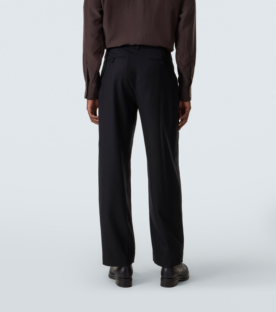 Corley virgin wool flannel wide-leg pants | The Row