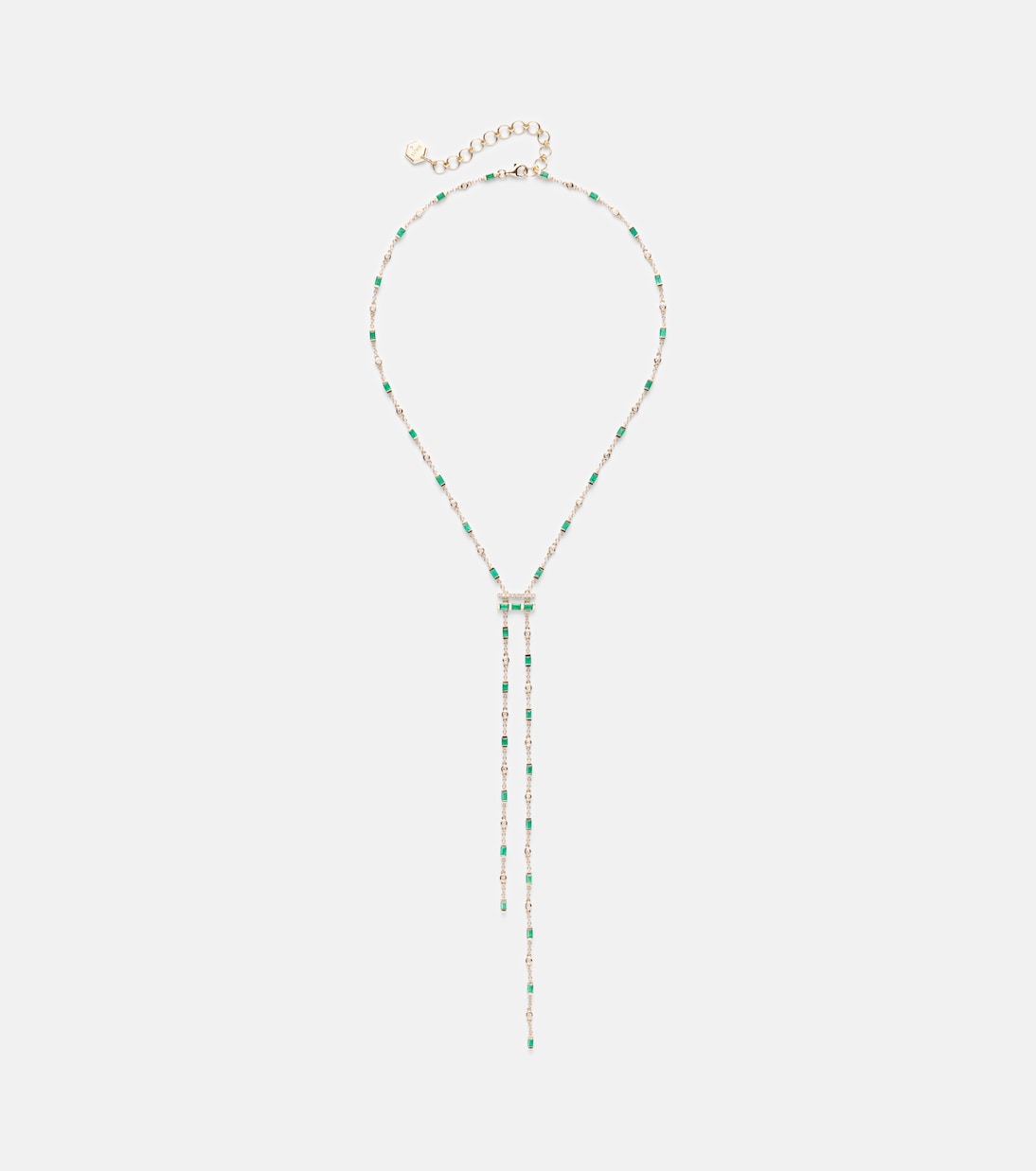 Halskette aus 18kt Gelbgold mit Diamanten und Smaragden | Shay Jewelry
