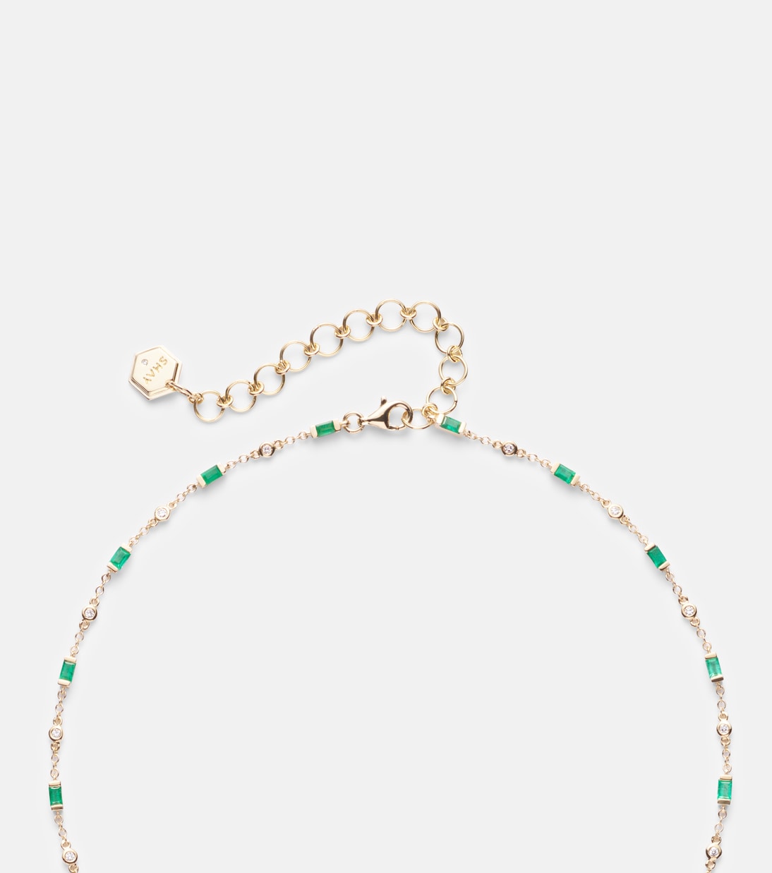 Halskette aus 18kt Gelbgold mit Diamanten und Smaragden | Shay Jewelry