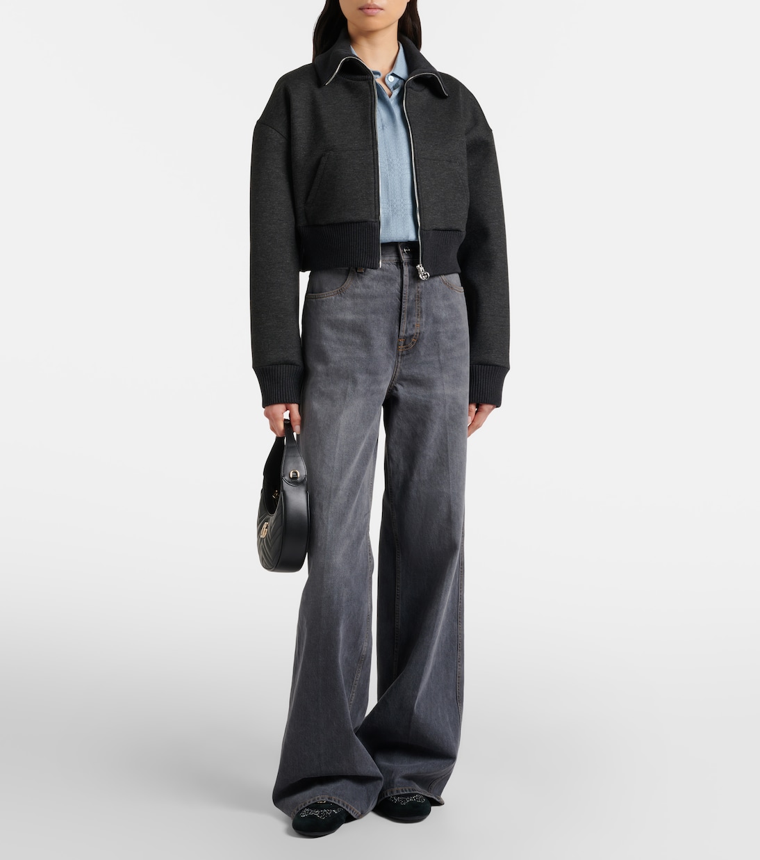 Cropped zip-up sweatshirt | Gucci