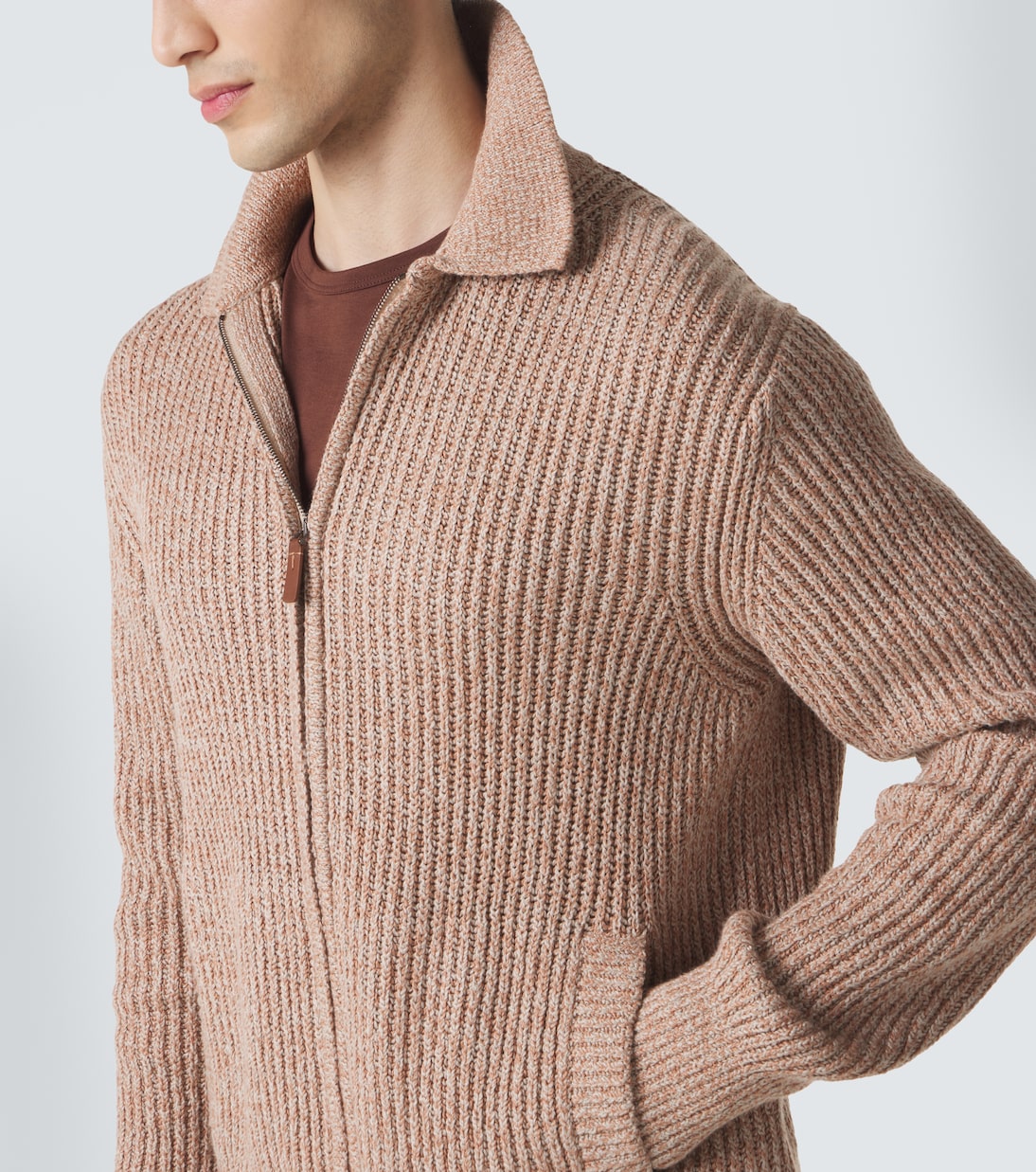 Cotton mouliné zip-up cardigan | Tod's