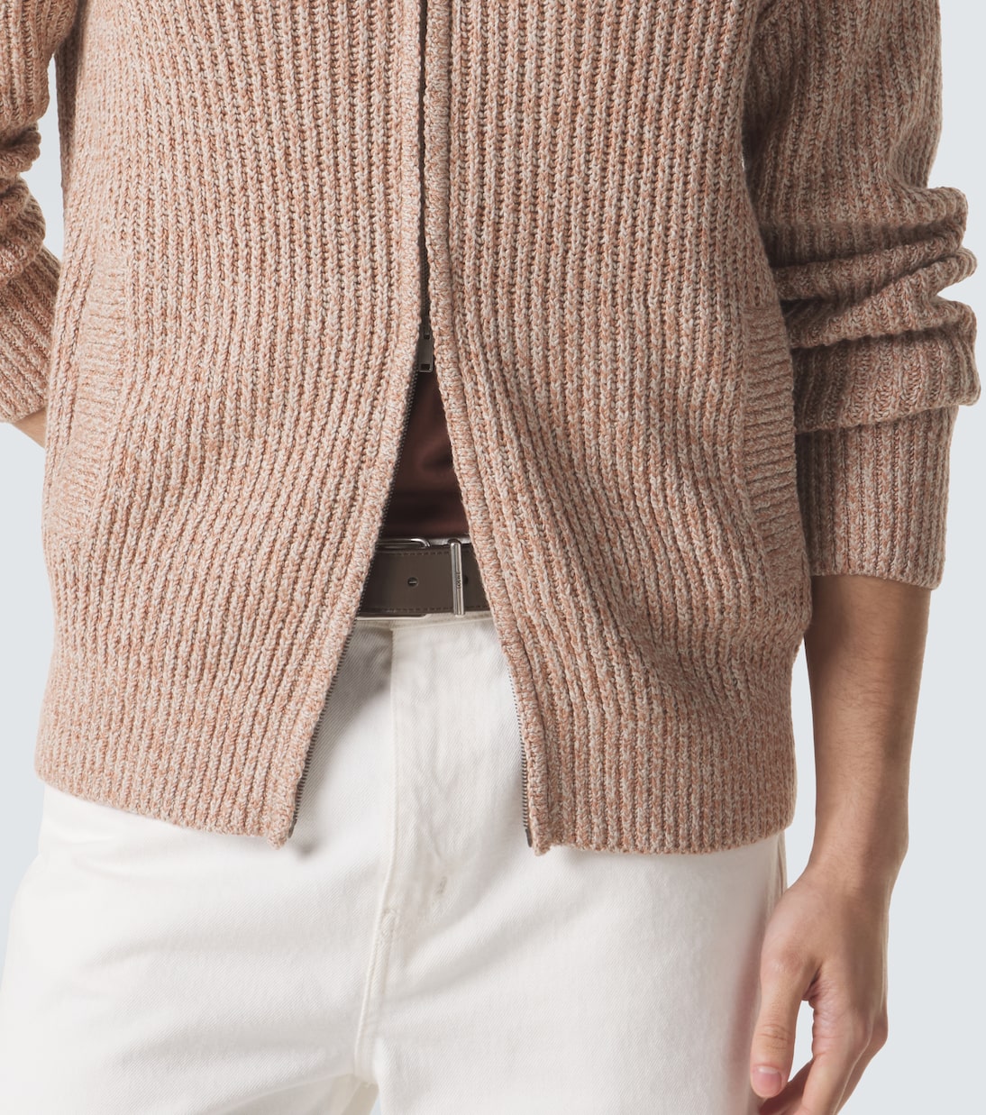 Cotton mouliné zip-up cardigan | Tod's