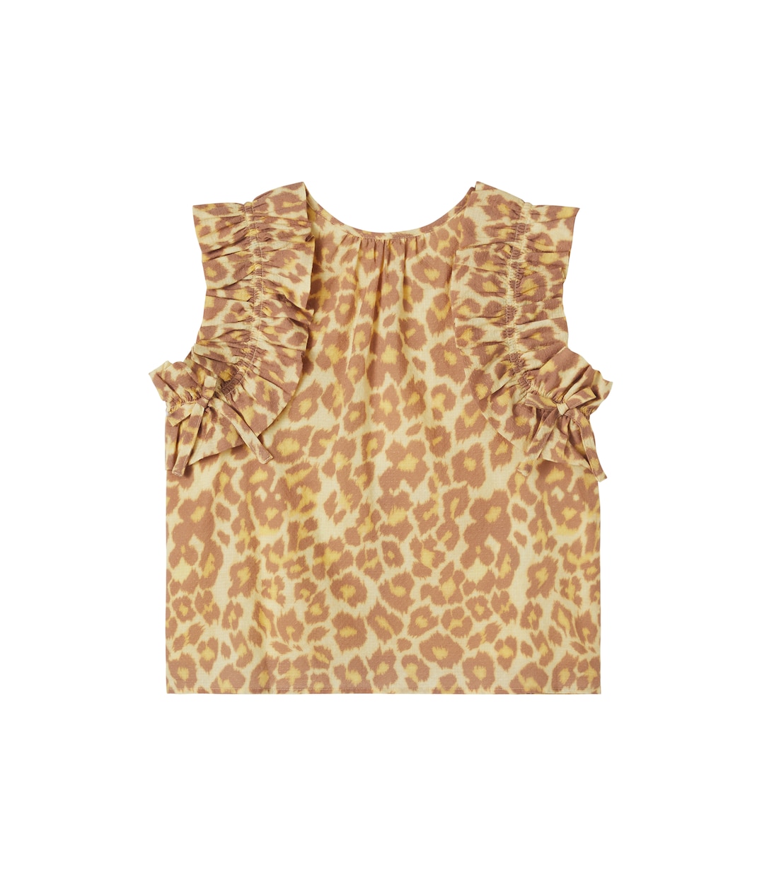 Leopard-print ruffled cotton top | Zimmermann Kids