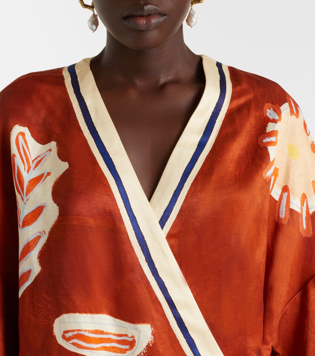 x LRNCE Soleil D'Amour printed wrap dress | Alémais