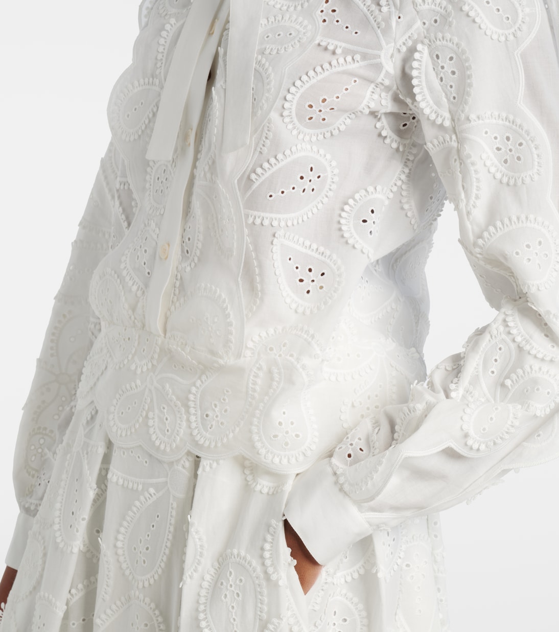 Embroidered tie-neck blouse | Elie Saab