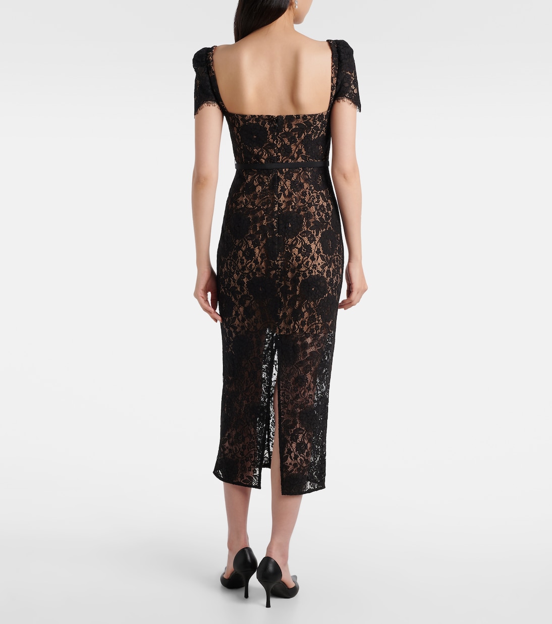 Embellished cotton-blend lace midi dress | Self-Portrait