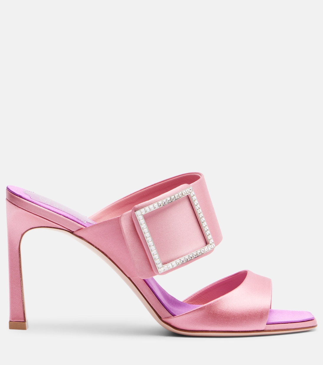 Trompette 85 embellished satin mules | Roger Vivier