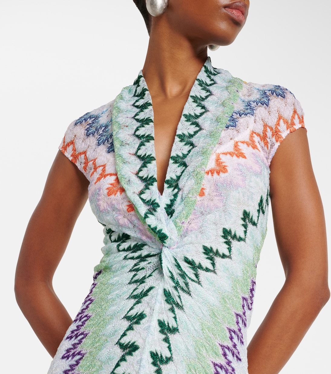 Zigzag lamé maxi dress | Missoni
