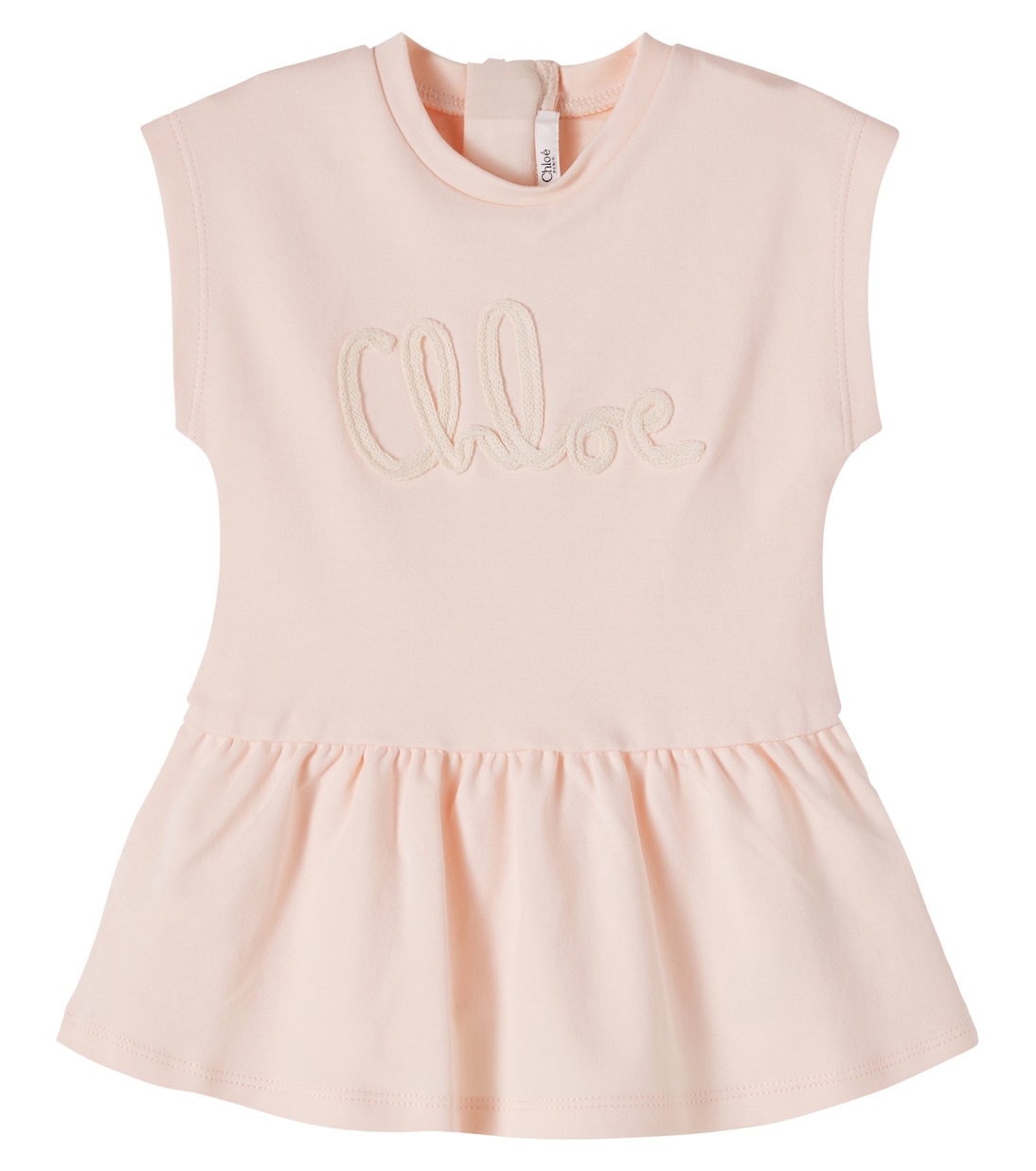 Logo-embroidered cotton jersey dress | Chloé Kids