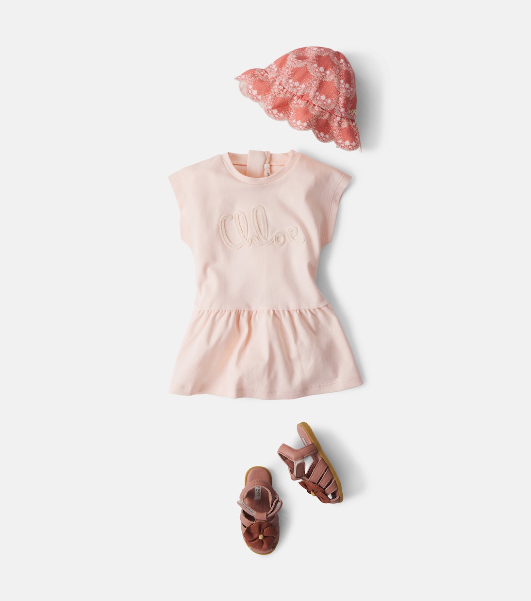 Logo-embroidered cotton jersey dress | Chloé Kids