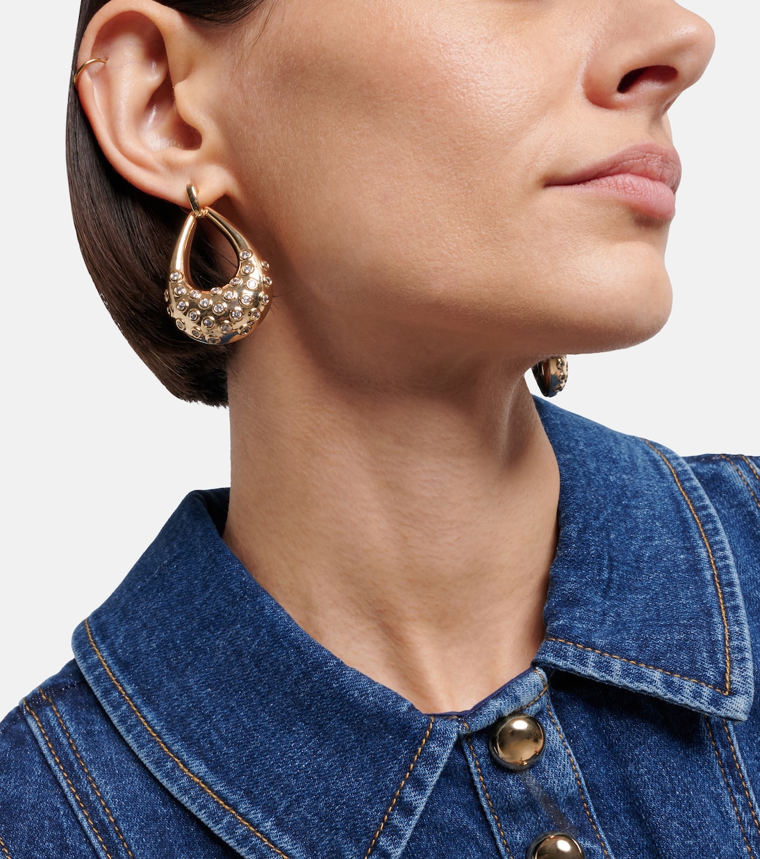 Crystal-embellished hoop earrings | Self-Portrait