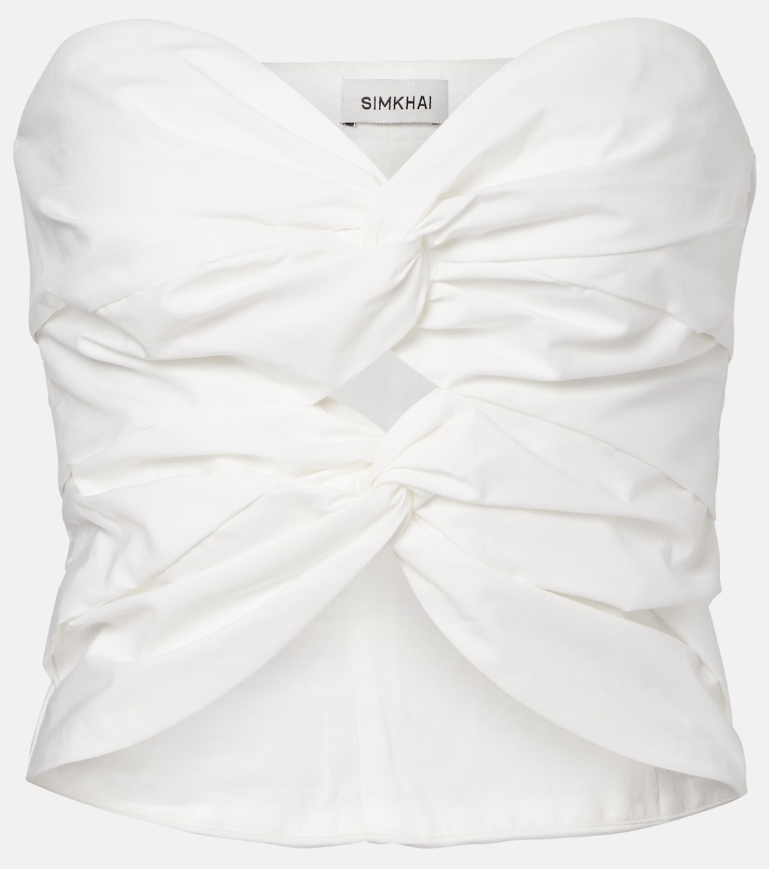 Cornelia cutout ruched cotton-blend top | Simkhai