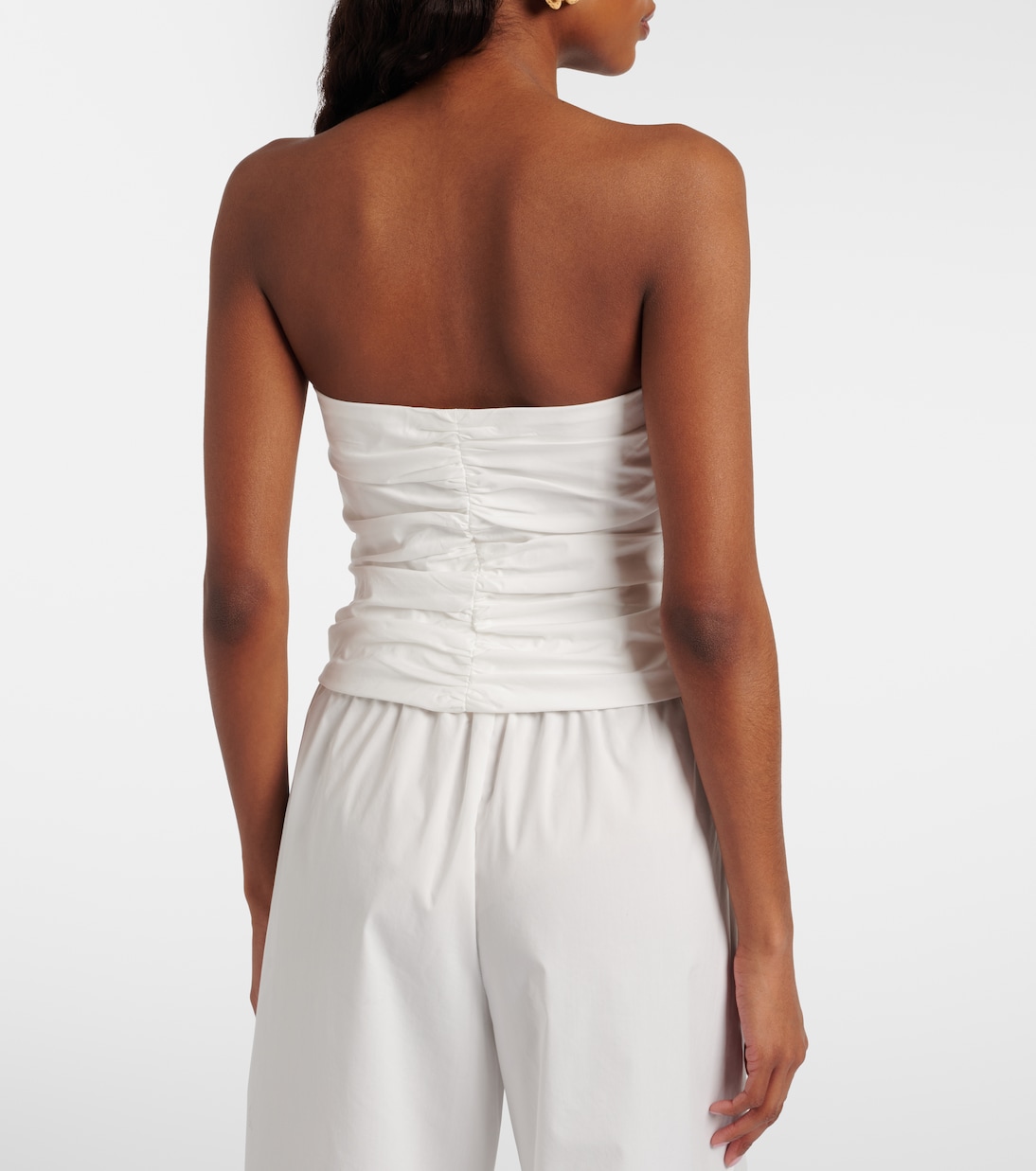 Cornelia cutout ruched cotton-blend top | Simkhai