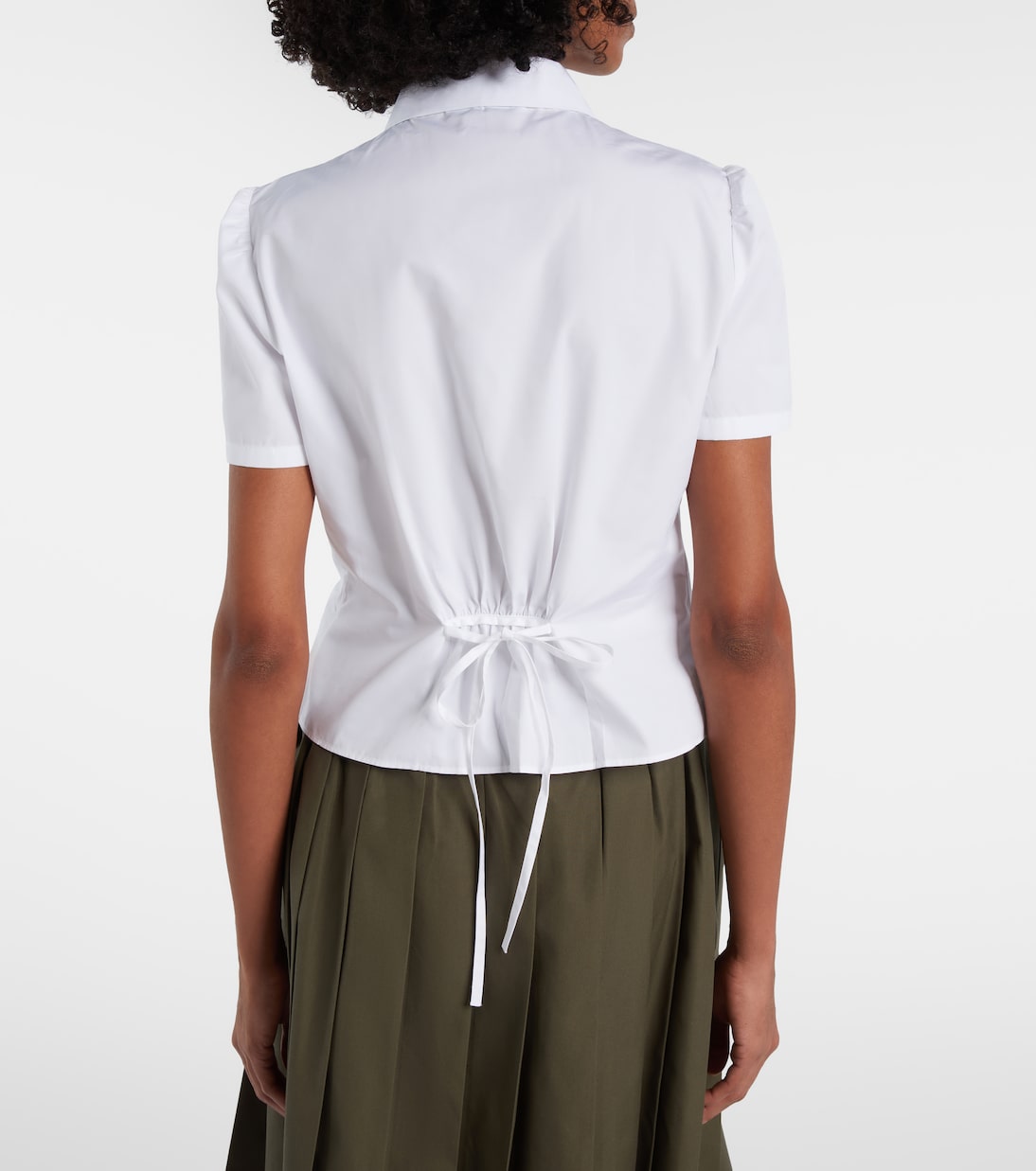 Gathered cotton poplin shirt | Prada