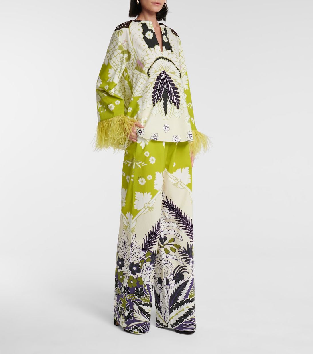 Valentino – Pantalon ample en coton à fleurs | Valentino