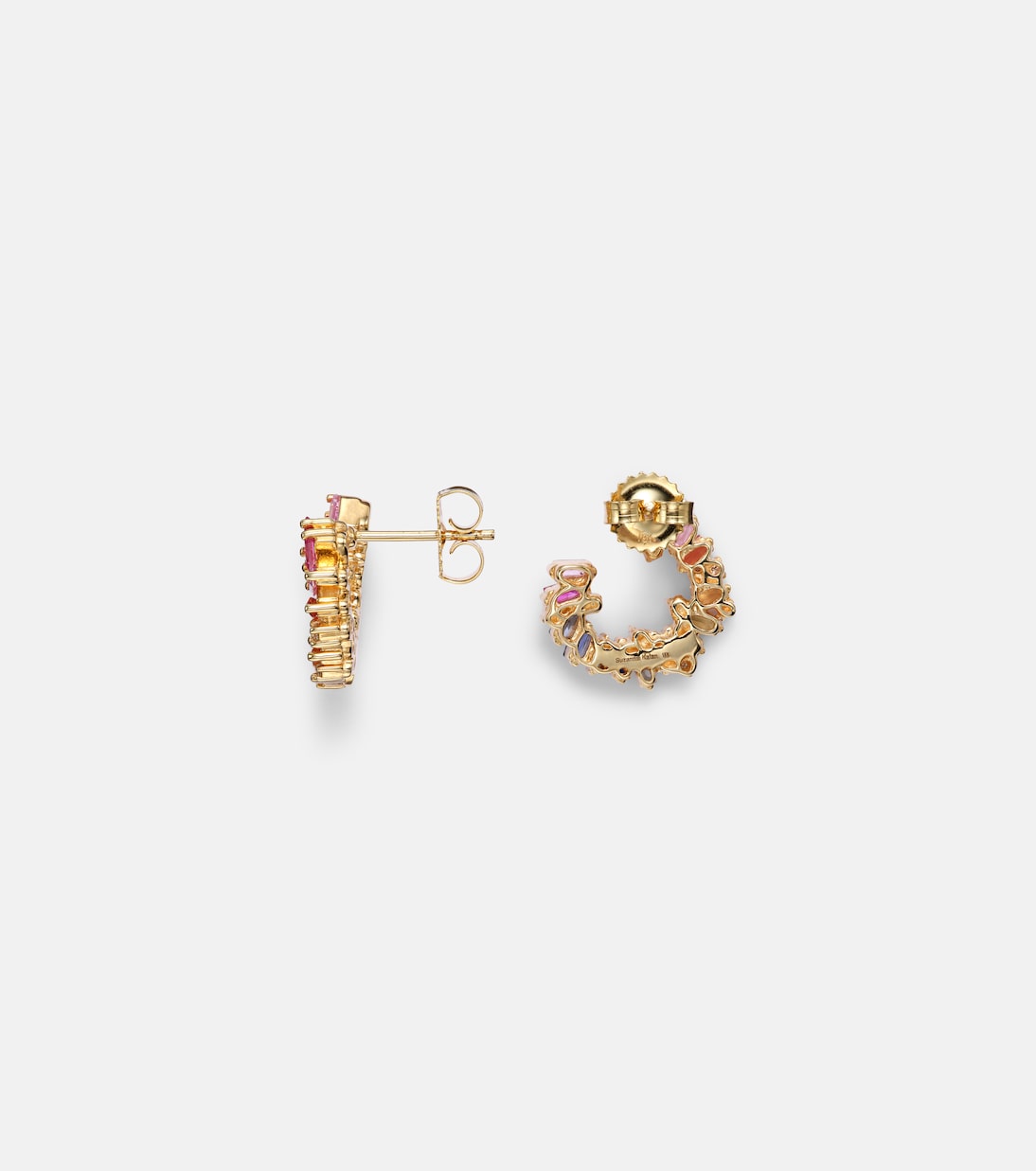 Boucles d'oreilles Rainbow en or 18 ct, diamants et saphirs | Suzanne Kalan