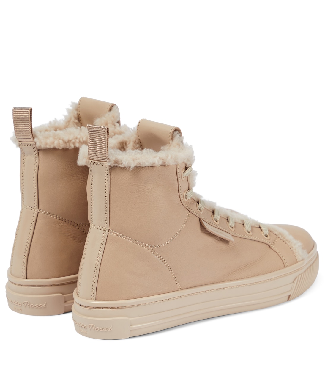 Baskets 360 High en cuir et shearling | Gianvito Rossi