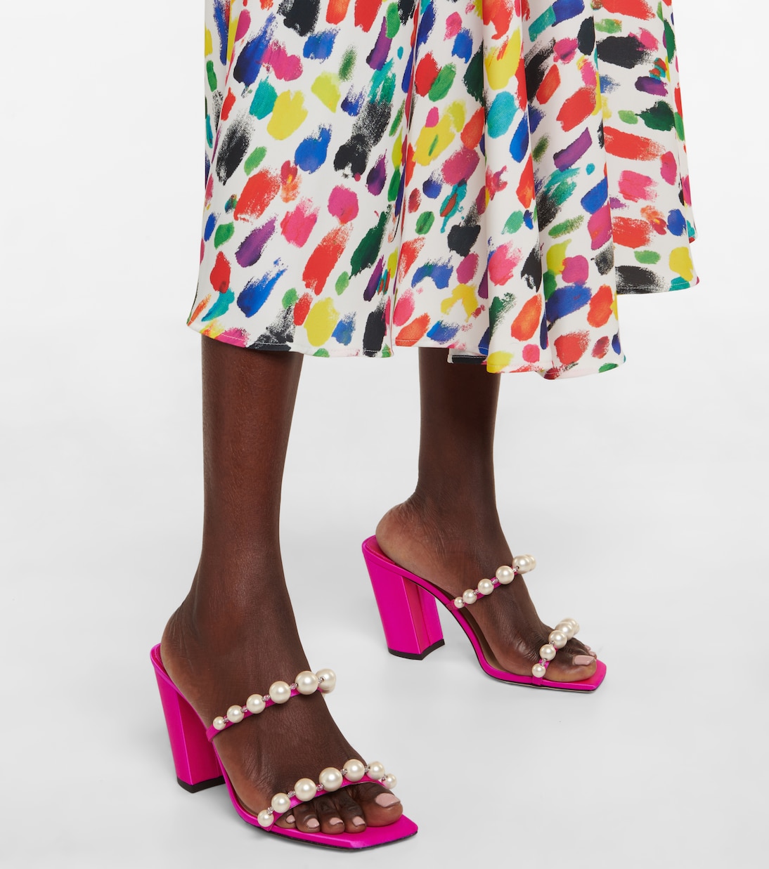 Amara 85 embellished satin sandals | Jimmy Choo