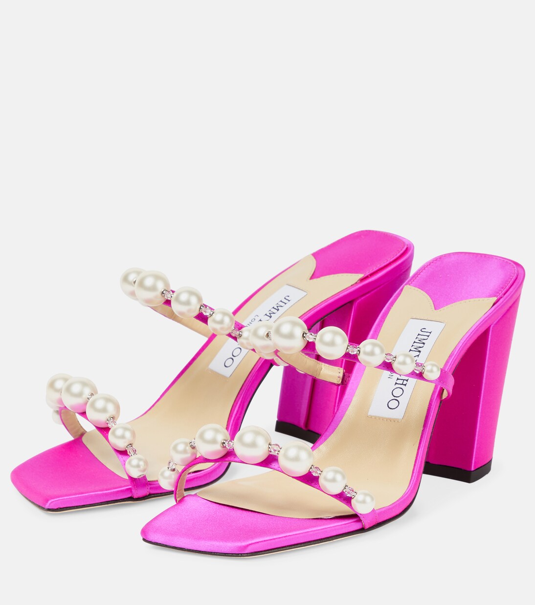 Amara 85 embellished satin sandals | Jimmy Choo