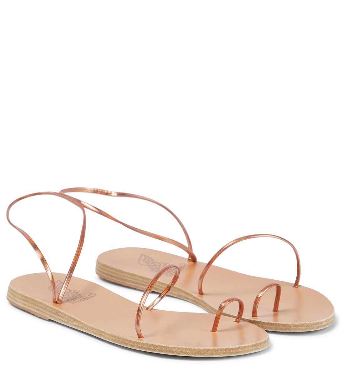サンダル・ミュール ANCIENT GREEK SANDALS Peach leather thong sandals Ancient Greek Sandals - Alki leather thong sandals Ancient