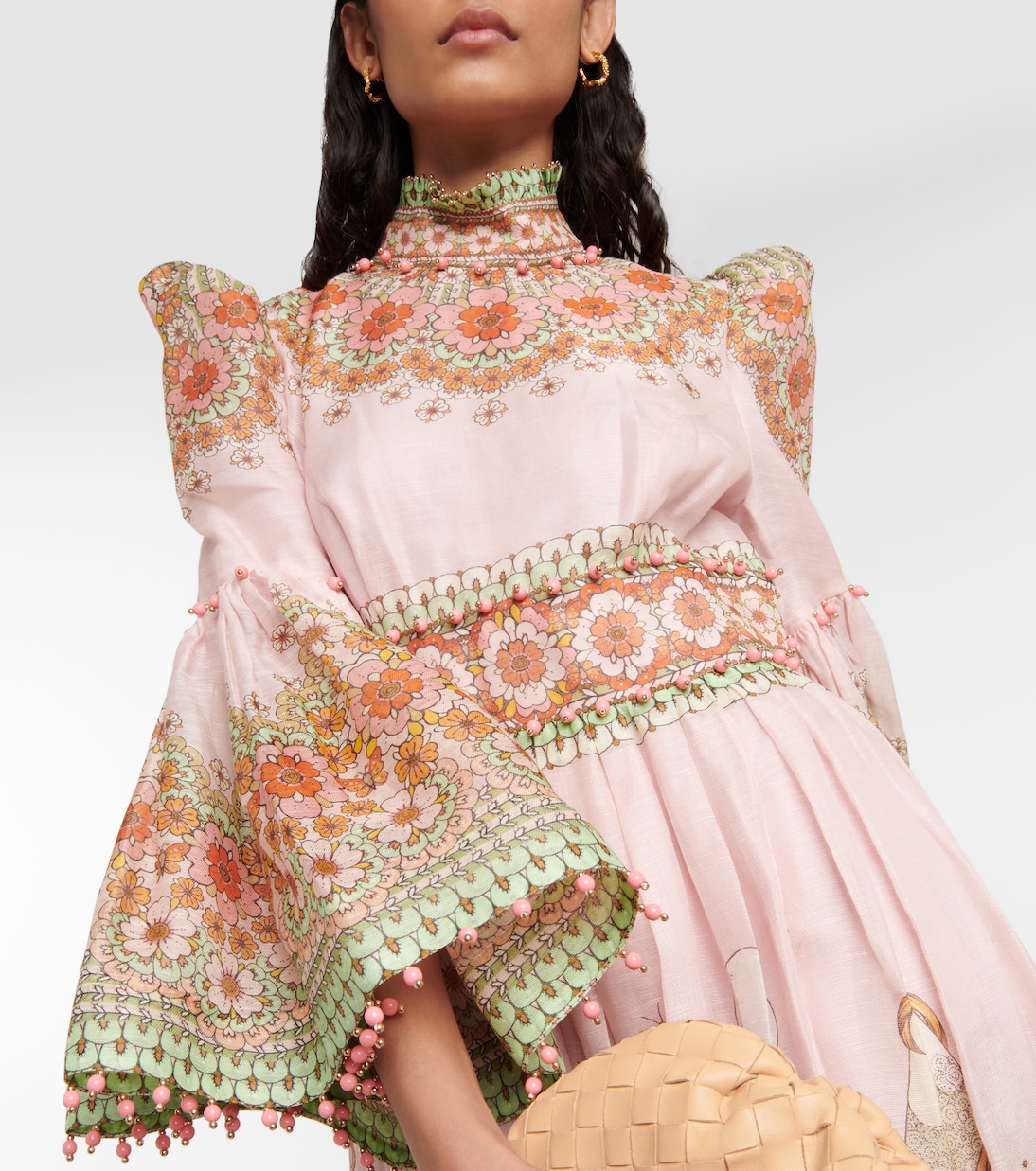 Vestido de fiesta Kaleidoscope de seda y lino | Zimmermann