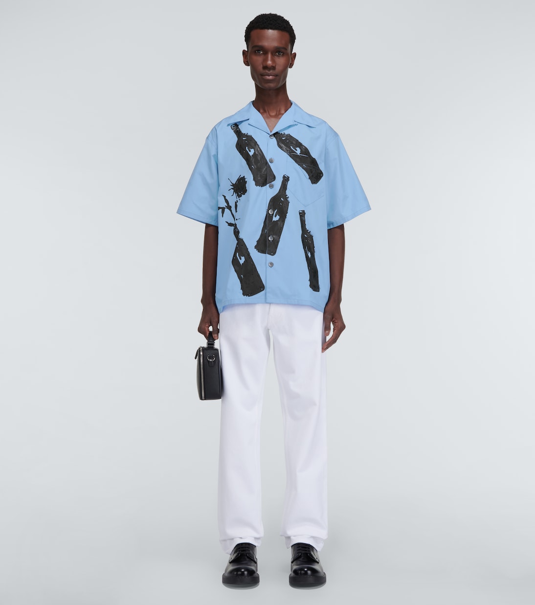 Camicia bowling in cotone con stampa | Prada