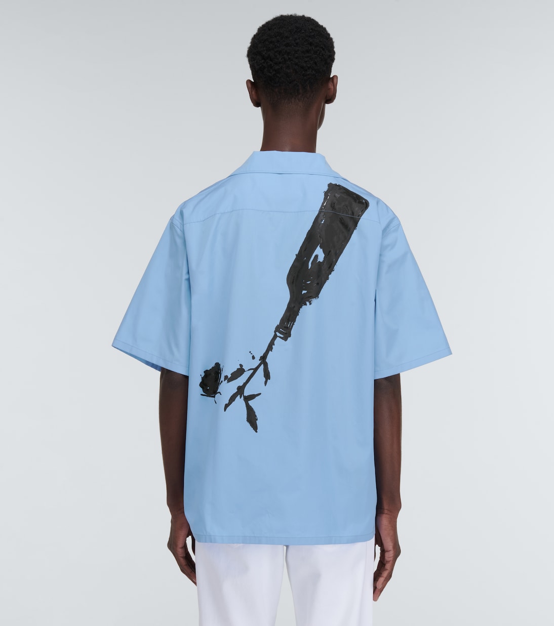 Camicia bowling in cotone con stampa | Prada