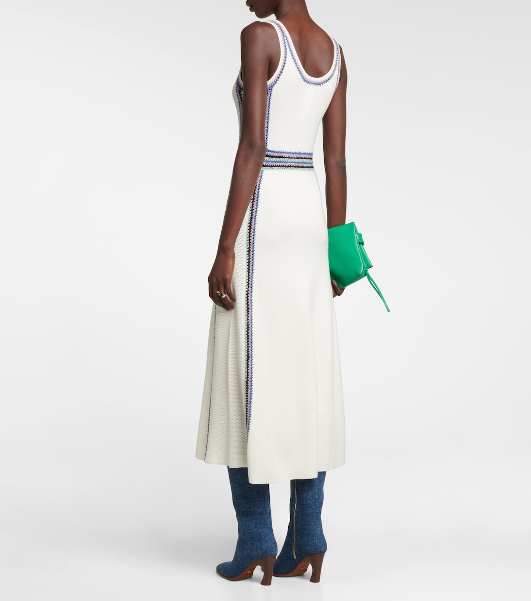 Robe longue brodée en laine | Chloé