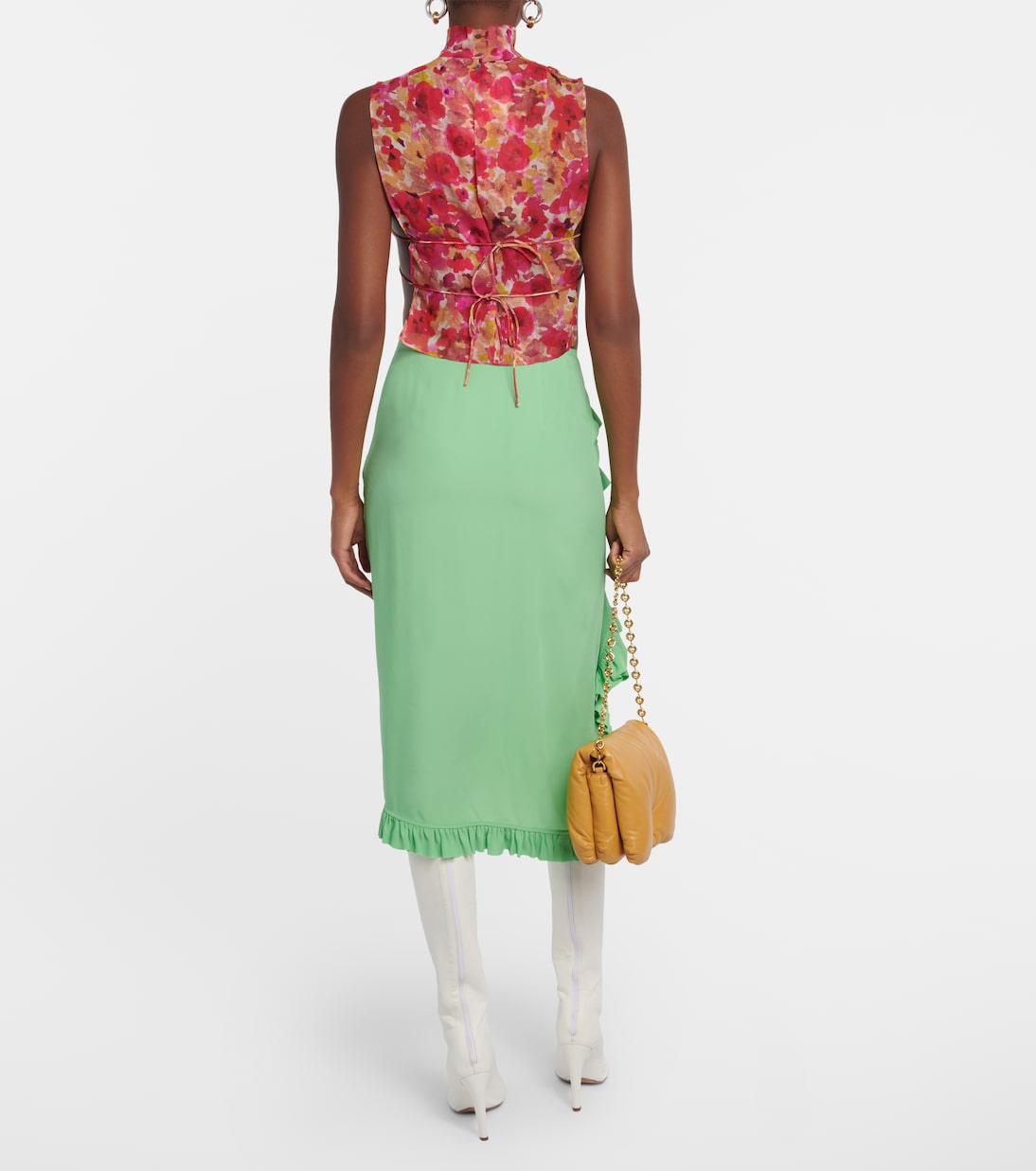 Gonna midi in crêpe con volant | Dries Van Noten