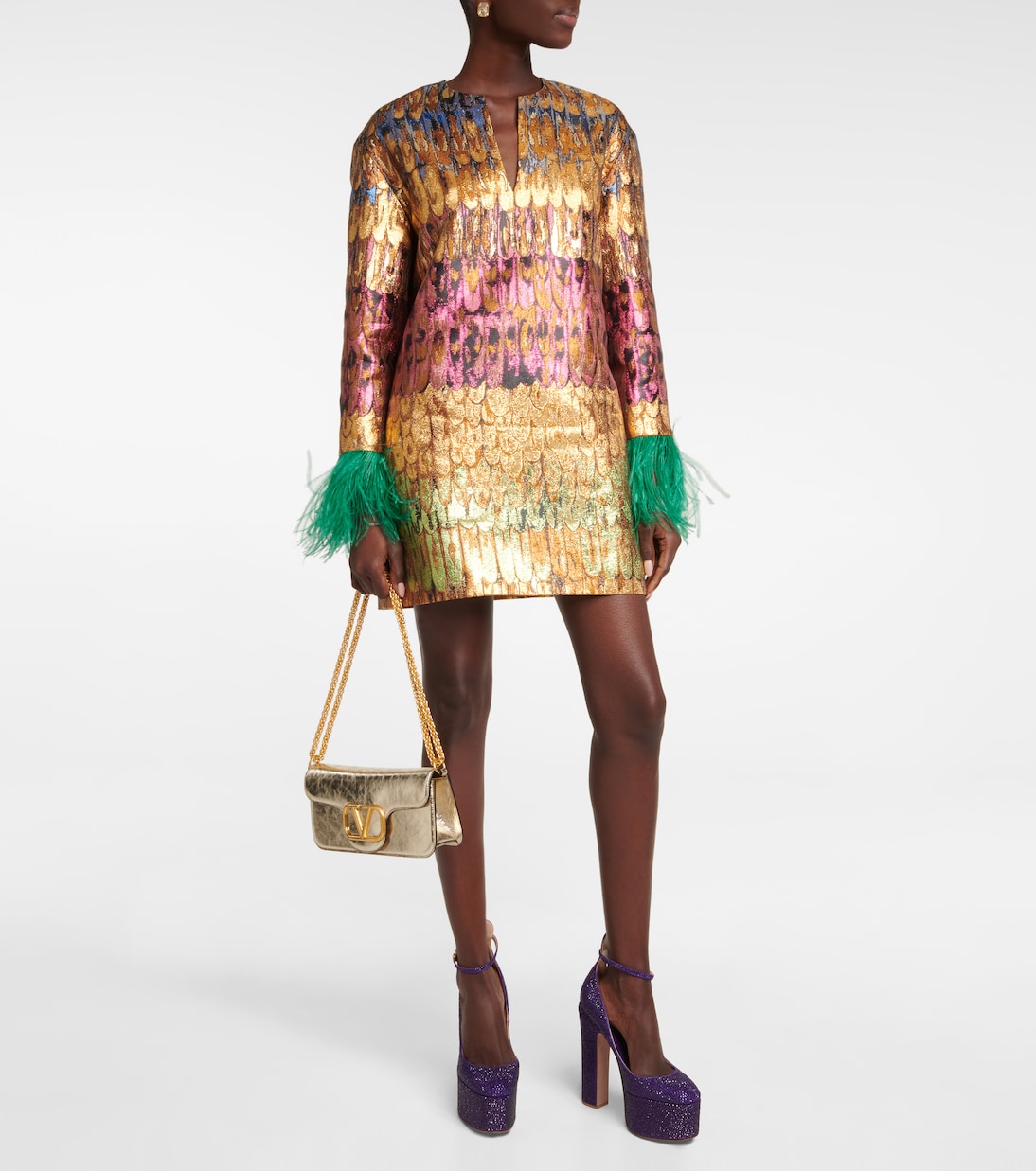 Tan-Go embellished leather platform pumps | Valentino Garavani