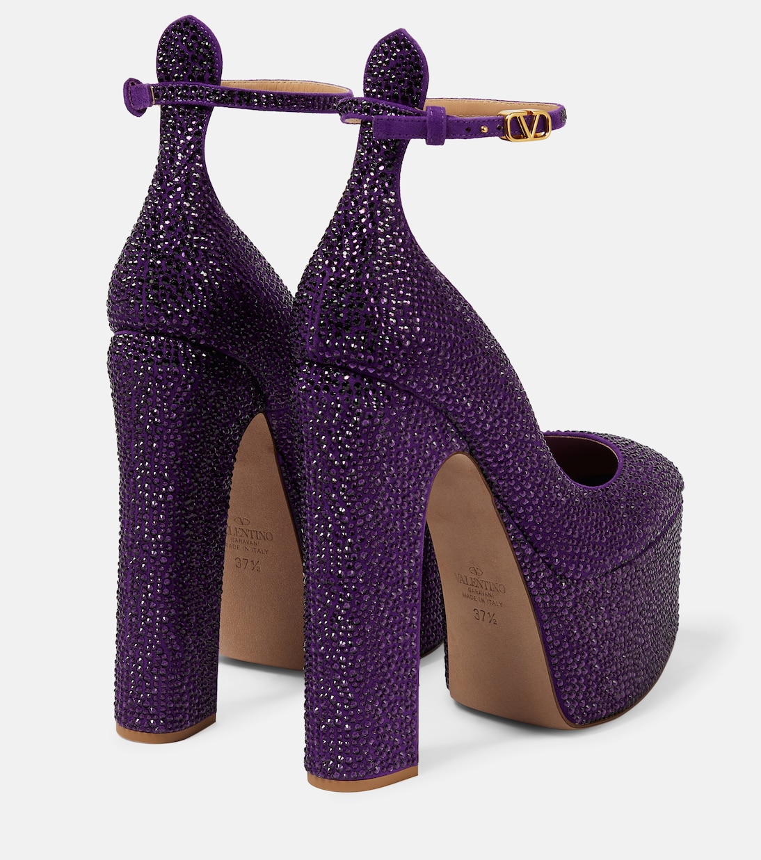 Tan-Go embellished leather platform pumps | Valentino Garavani