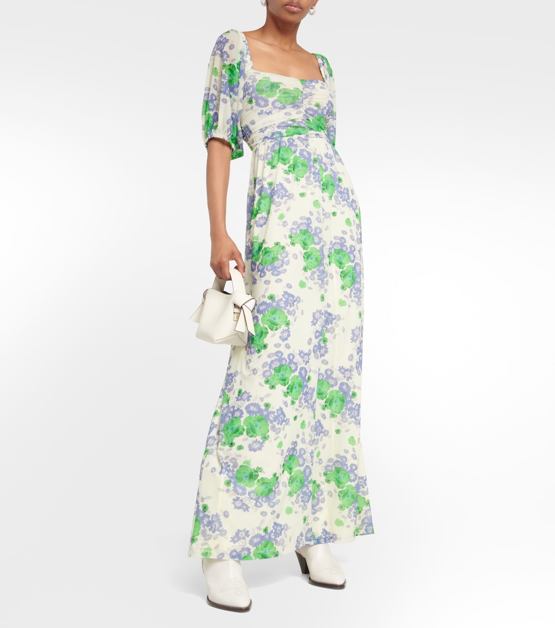 Bedrucktes Maxikleid aus Mesh | Ganni
