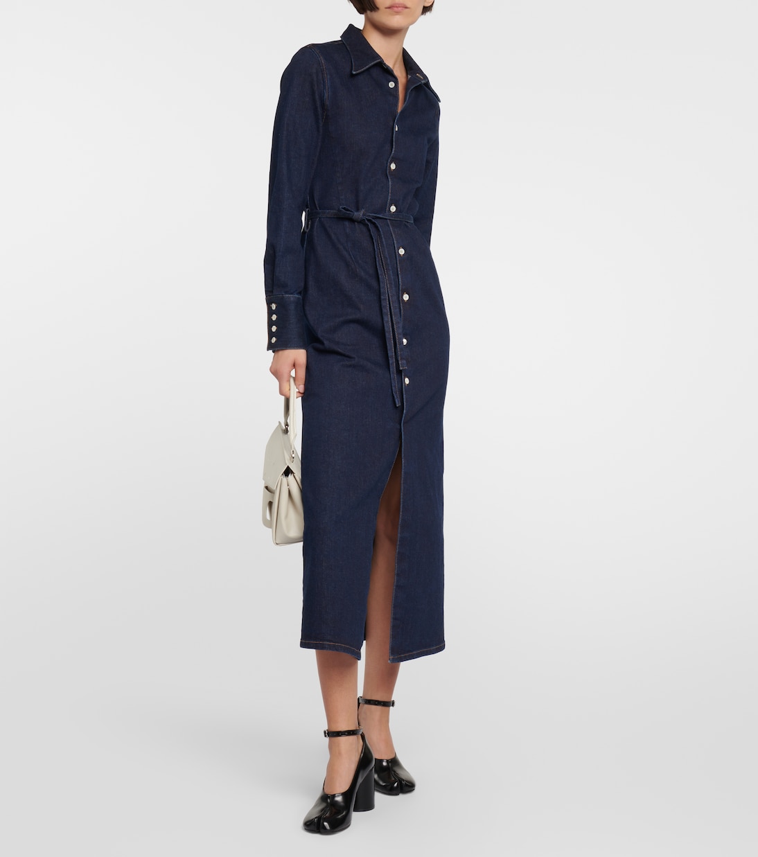 Belted denim shirt dress | MM6 Maison Margiela