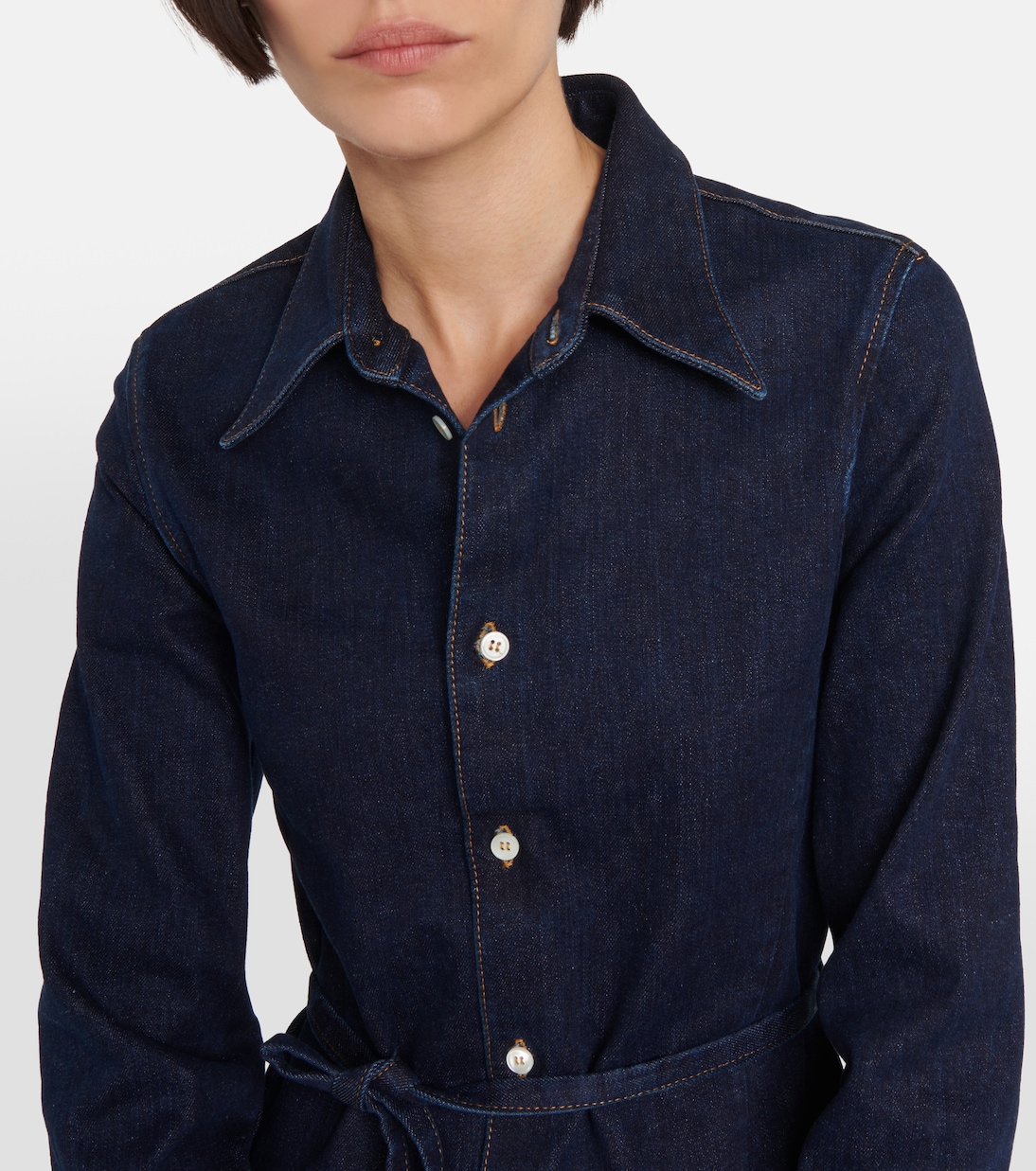 Belted denim shirt dress | MM6 Maison Margiela