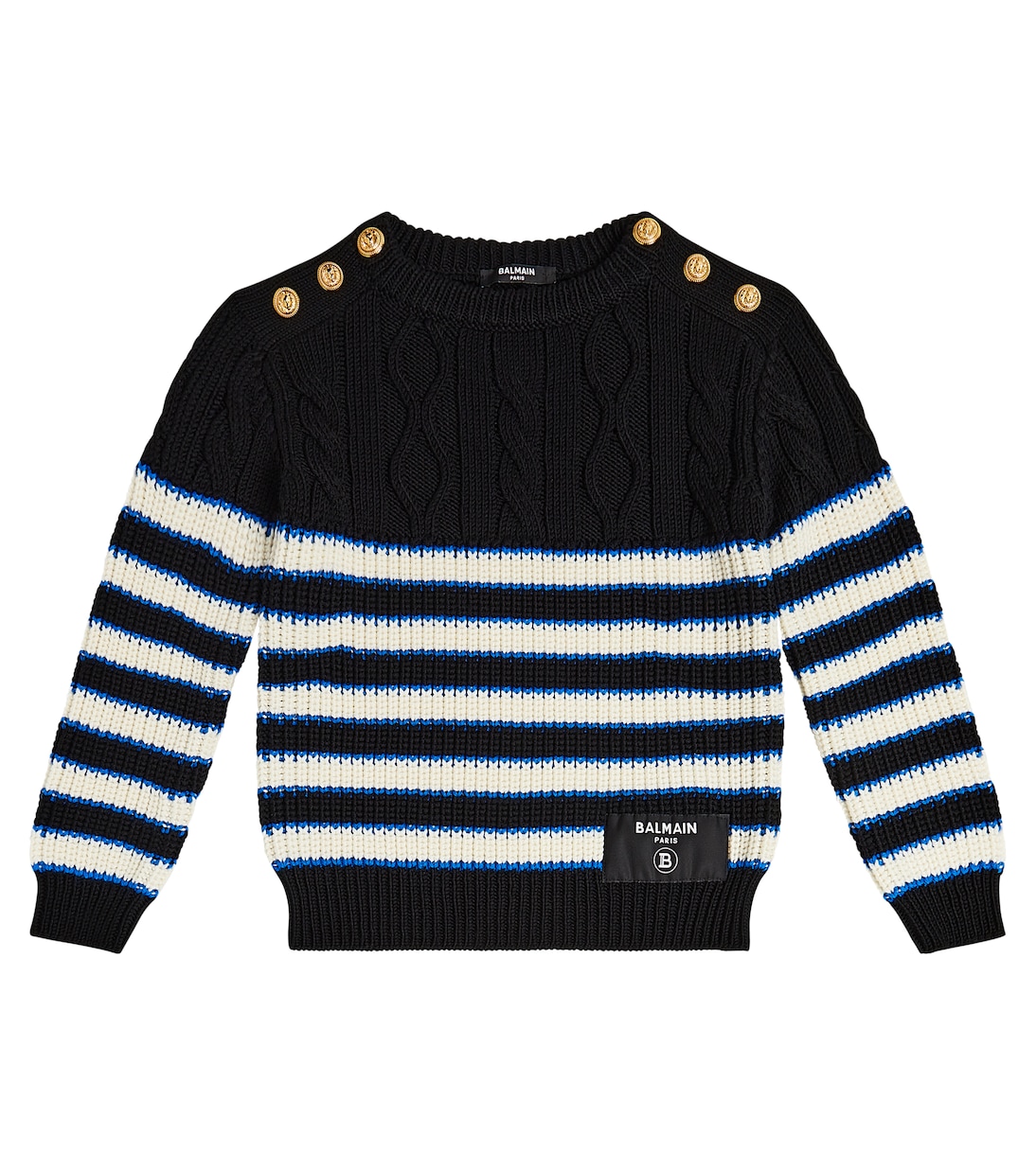 Pullover in lana a righe | Balmain Kids