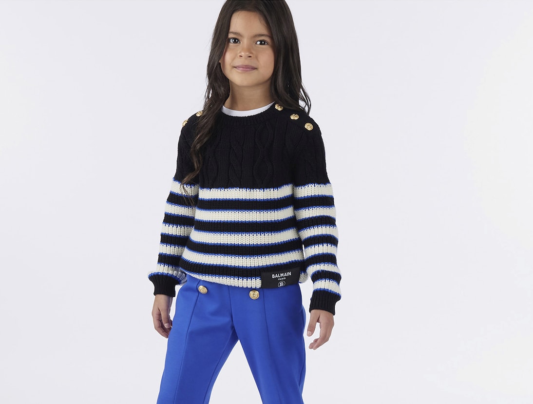 Pullover in lana a righe | Balmain Kids