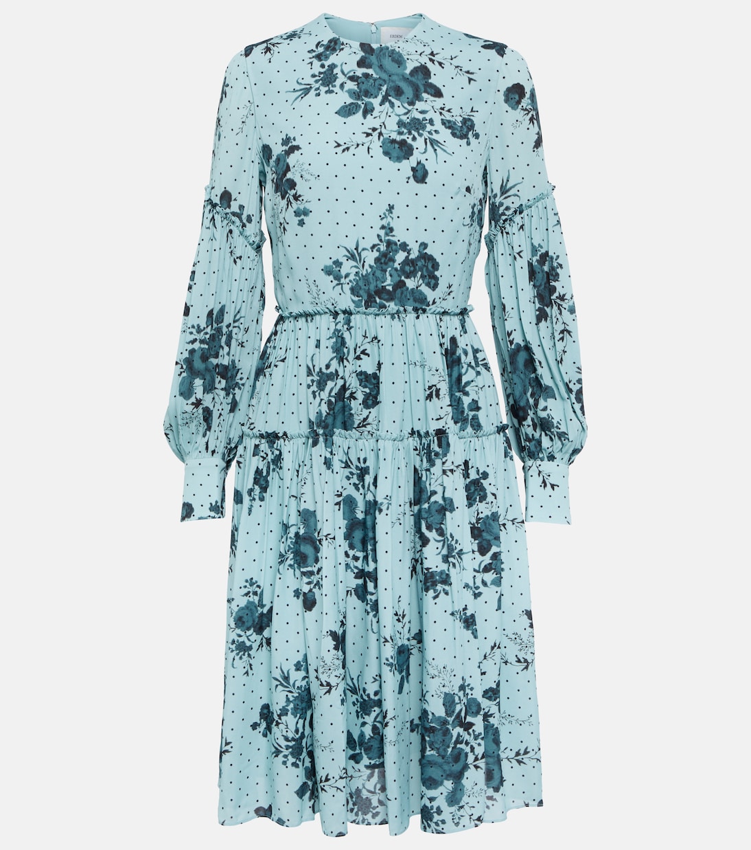 Floral tiered crêpe minidress | Erdem