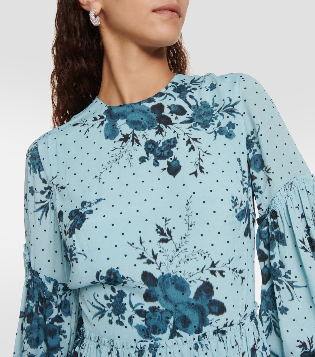 Floral tiered crêpe minidress | Erdem