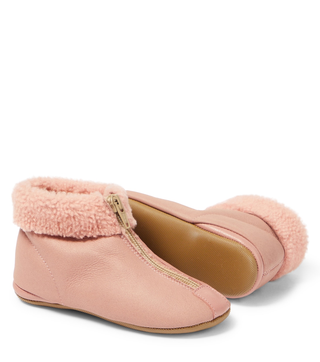 Shearling-trimmed leather booties | PèPè