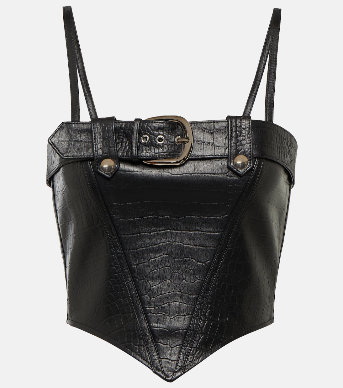 Bustier de piel efecto cocodrilo | Alessandra Rich