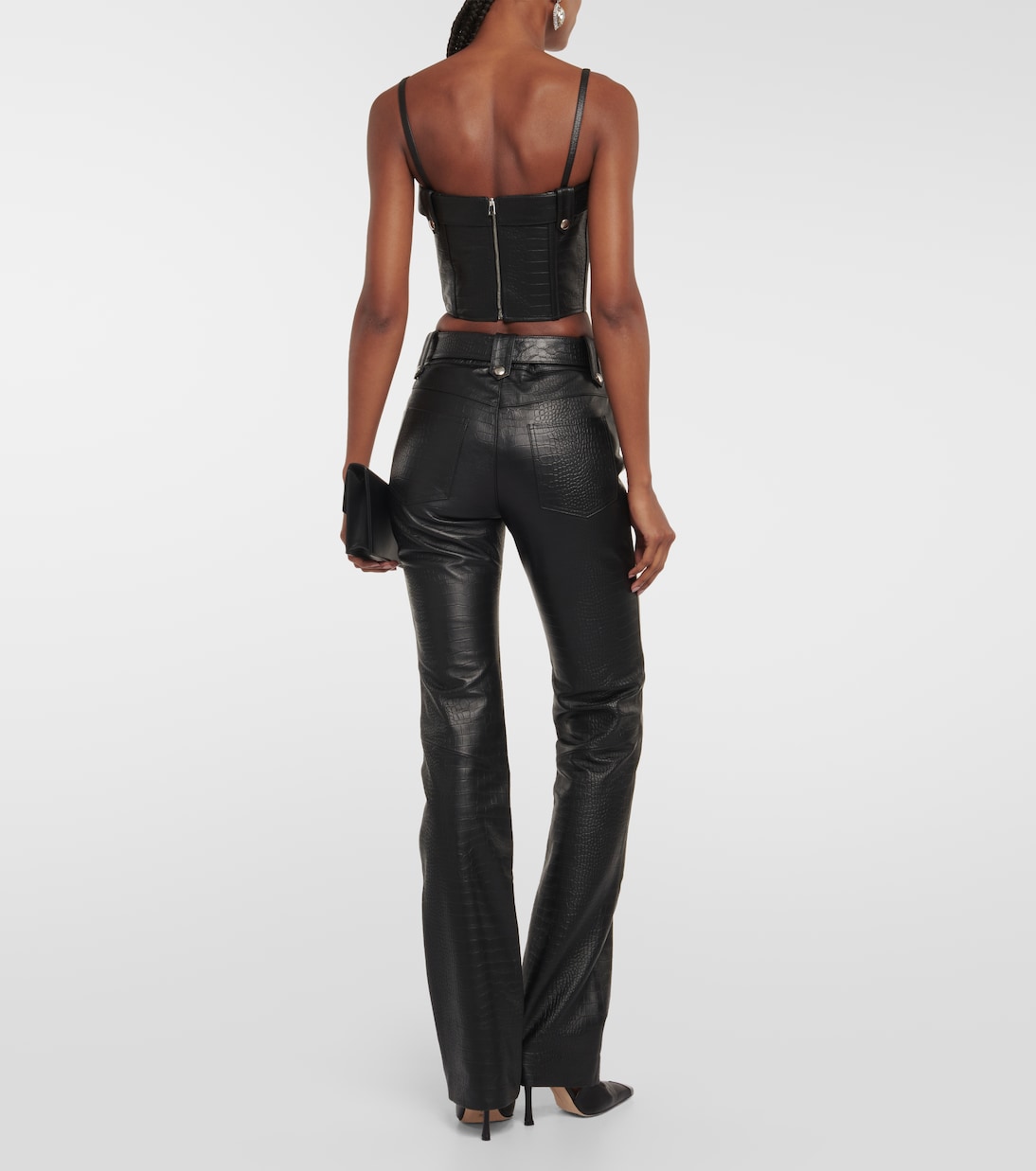 Bustier de piel efecto cocodrilo | Alessandra Rich